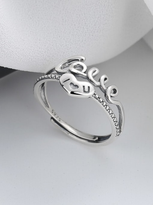 TAIS 925 Sterling Silver Letter Vintage Stackable Ring 2