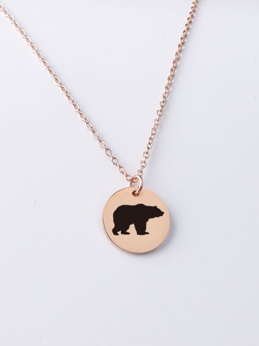 Rose gold yp001 122 20mm Stainless steel simple disc necklace pendant
