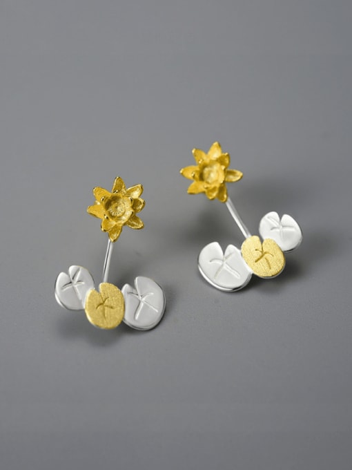 LOLUS 925 Sterling Silver Flower Artisan Drop Earring 1