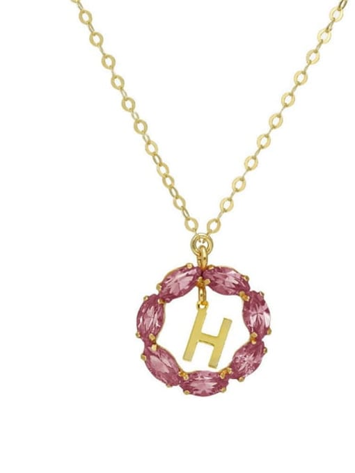 Gold H 925 Sterling Silver Cubic Zirconia Geometric Minimalist Necklace