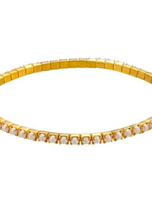 golden Pearl Color Retention Elastic Cord Chain Bracelet