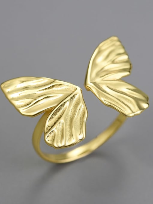 LFJD0156A 925 Sterling Silver Sweet and Temperament Butterfly  Artisan Band Ring