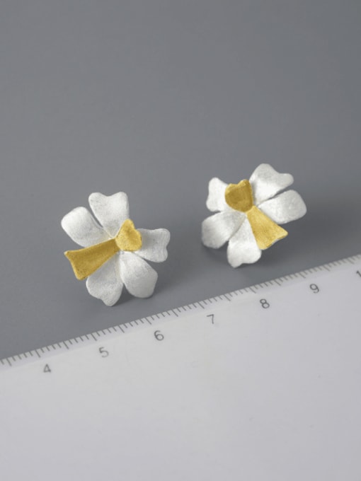 LOLUS 925 Sterling Silver Flower Minimalist Stud Earring 2