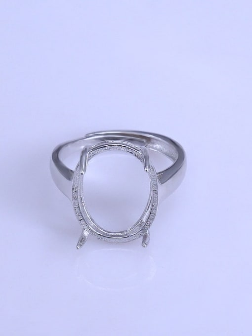 Supply 925 Sterling Silver 18K White Gold Plated Oval Ring Setting Stone size: 13*18mm 0