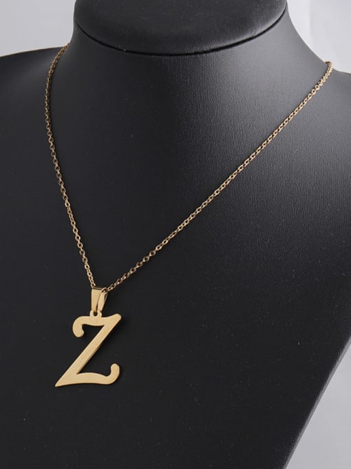 Golden Z Stainless steel Letter Minimalist Necklace