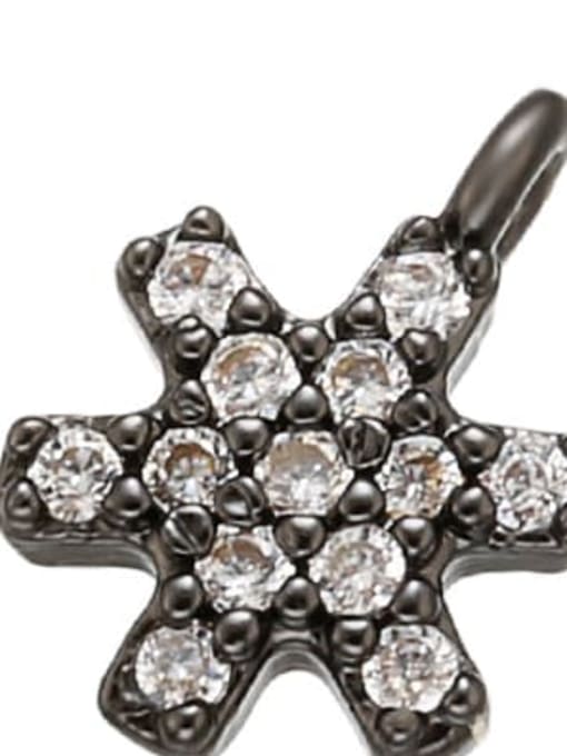 Gun black Copper Snowflake Small Micro Set Zircon Necklace Pendant