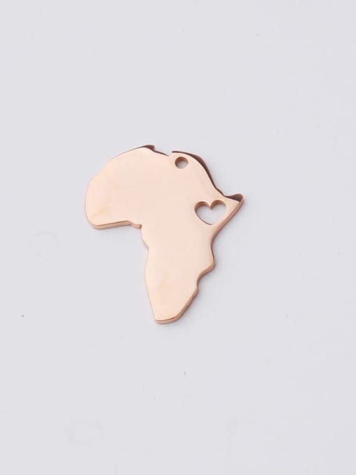 rose gold Stainless Steel Africa Map Shape Pendant