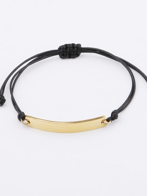 golden Stainless steel Geometric Weave Minimalist Adjustable Bracelet