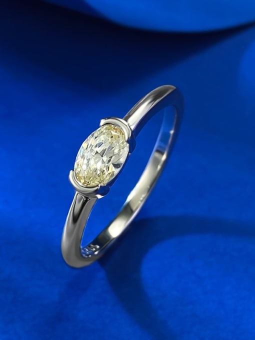 R1079 Yellow Diamond 925 Sterling Silver Cubic Zirconia Geometric Dainty Band Ring