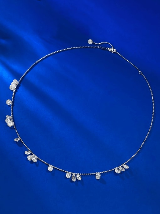 M&J 925 Sterling Silver Cubic Zirconia Water Drop Minimalist Necklace 0
