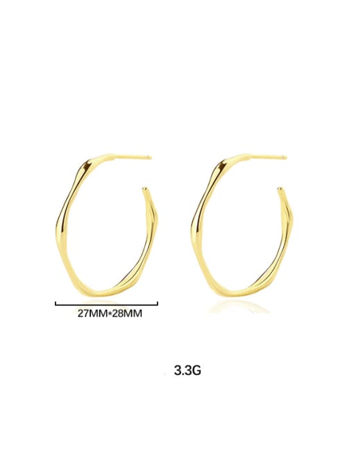 E1724 Gold 925 Sterling Silver Geometric Minimalist Stud Earring