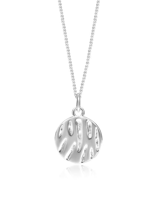 A1516 Platinum 925 Sterling Silver Geometric Minimalist Necklace