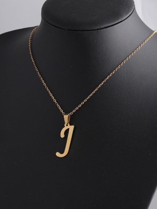 Golden J Stainless steel Letter Minimalist Necklace
