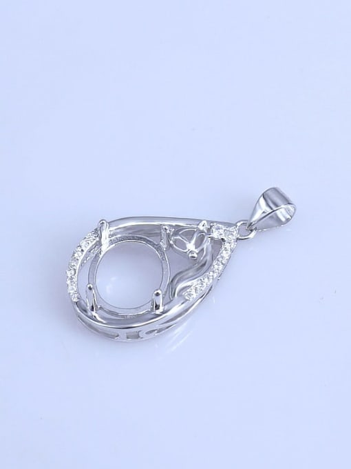 Supply 925 Sterling Silver Round Pendant Setting Stone size: 10*12mm 1