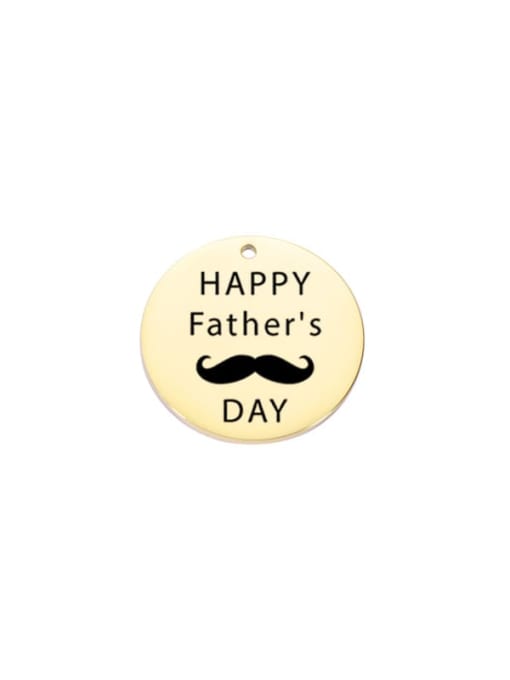 gold Stainless Steel Laser Lettering Father's day Single Hole Diy Jewelry Accessories