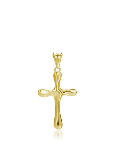A2599 Gold Pendant Without Chain 925 Sterling Silver Minimalist Cross Pendant