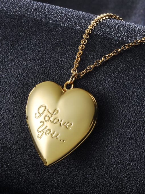 golden Stainless steel Heart Trend Necklace