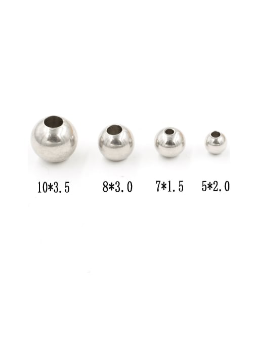 MEN PO Stainless steel steel beads / positioning beads / beaded large hole round beads