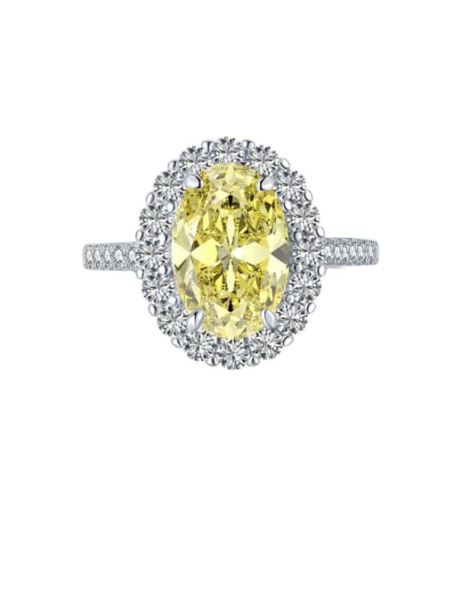 Platinum yellow DY120168 925 Sterling Silver Cubic Zirconia Geometric Luxury Band Ring