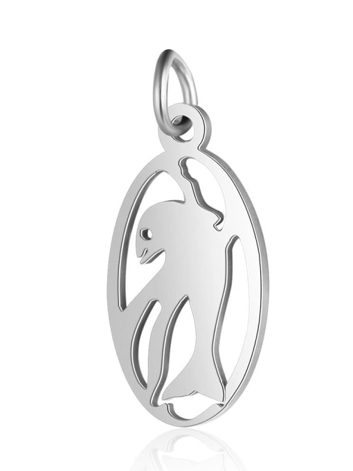 X T548D 1 Stainless steel Dolphin Charm Height : 10.5 mm , Width: 23 mm