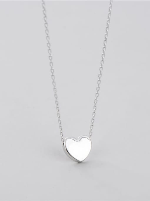 heart-shaped 7.4mm*8mm 925 Sterling Silver Geometric Minimalist Necklace