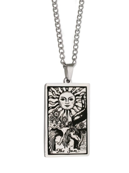 Steel The Sun's Tarot hip hop stainless steel titanium steel necklace