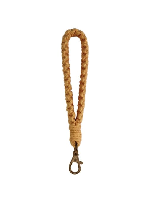 Beige k68340 Copper Cotton Rope Hand-Woven Wrist Key Chain