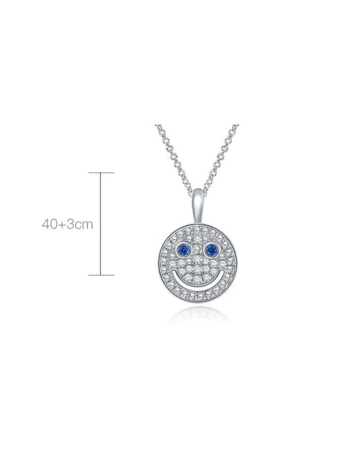 A&T Jewelry 925 Sterling Silver High Carbon Diamond Round Trend Necklace 2