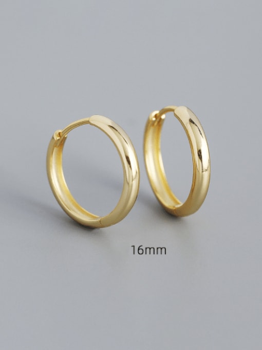 16mm gold 925 Sterling Silver Geometric Minimalist Huggie Earring
