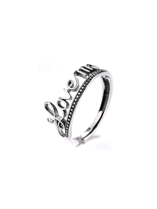 TAIS 925 Sterling Silver Letter Vintage Band Ring