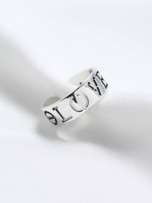 ACEE 925 Sterling Silver Message Vintage Band Ring 0