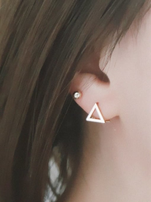 ZEMI 925 Sterling Silver Triangle Minimalist Stud Earring 1