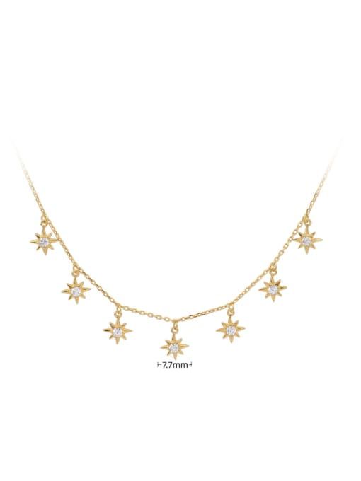 gold 925 Sterling Silver Cubic Zirconia Star Minimalist Necklace