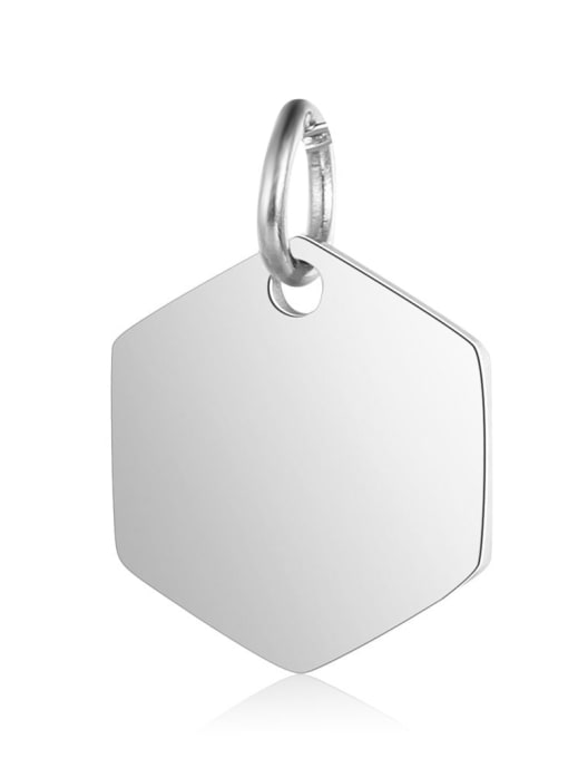 FTime Stainless steel Hexagon Charm Height : 10.5 mm , Width: 15 mm 0