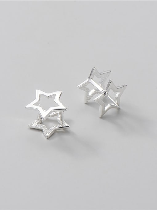 Star style 925 Sterling Silver Geometric Vintage Stud Earring