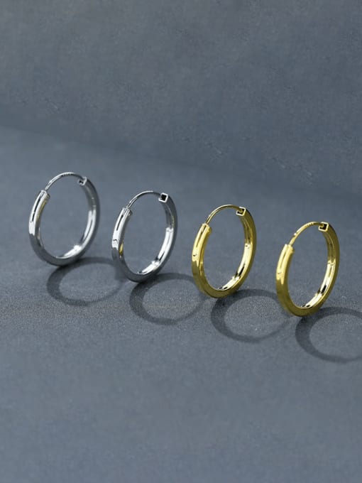 YUANFAN 925 Sterling Silver Geometric Minimalist Hoop Earring