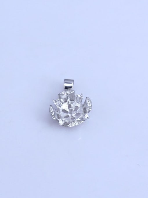 Supply 925 Sterling Silver Rhodium Plated Geometric Pendant Setting Stone size: 7*10mm 0