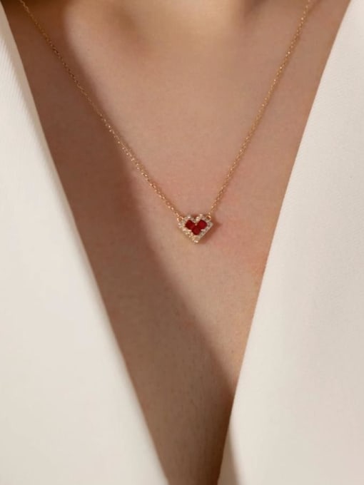 ZEMI 925 Sterling Silver Cubic Zirconia Heart Minimalist Necklace 1