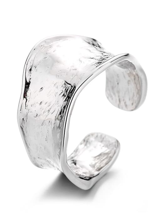 D195 platinum about 5.1g 925 Sterling Silver Geometric Trend Band Ring