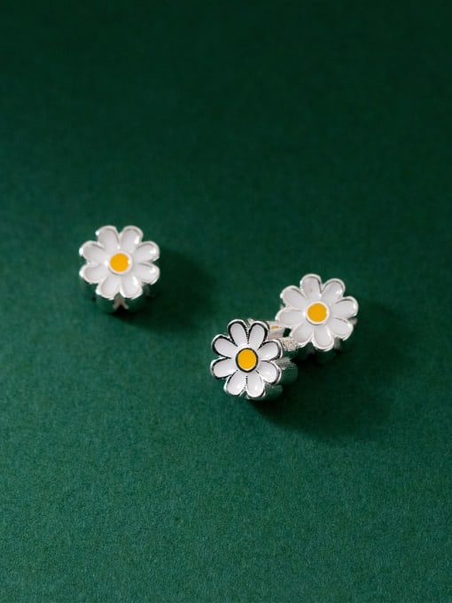 FAN S925 Silver Electroplating Epoxy 6mm Daisy Seiko Spacer Beads