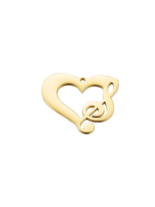 golden Stainless steel Heart Note Pendant