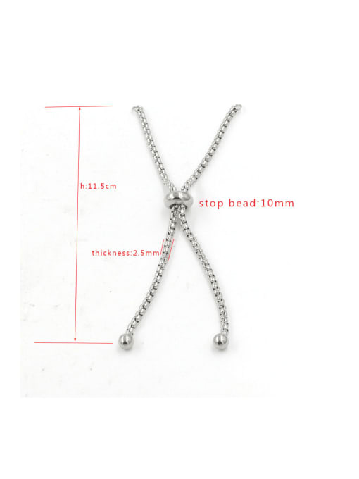 MEN PO Stainless steel plastic beads adjustable pull box chain 2