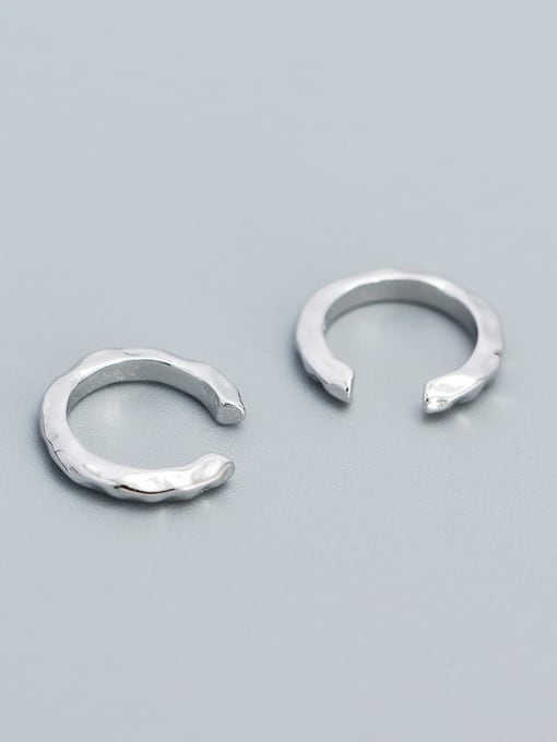 Platinum 925 Sterling Silver Geometric Minimalist Stud Earring