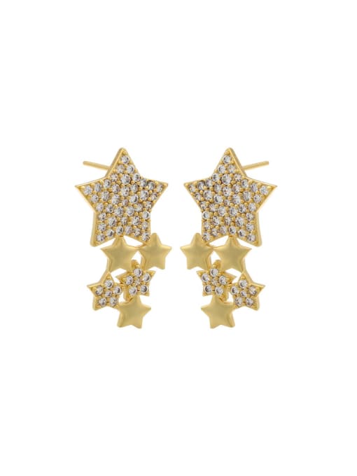KOKO Brass Rhinestone Star Dainty Stud Earring 0