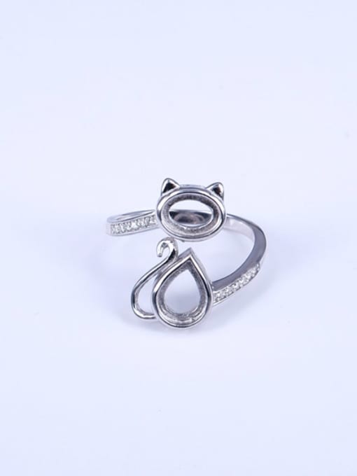 Supply 925 Sterling Silver 18K White Gold Plated Water Drop Ring Setting Stone size: 5*7 6*8mm 2