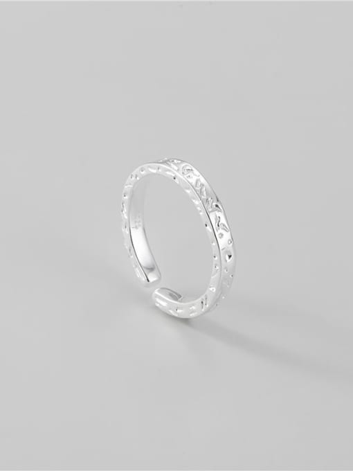 Texture sense ring 925 Sterling Silver Embossed Texture Vintage Band Ring