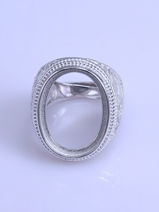 Supply 925 Sterling Silver 18K White Gold Plated Geometric Ring Setting Stone size: 16*22mm 0