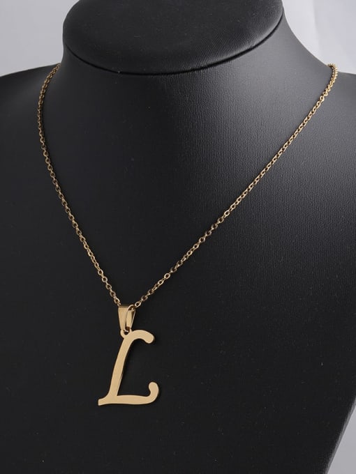 Golden L Stainless steel Letter Minimalist Necklace
