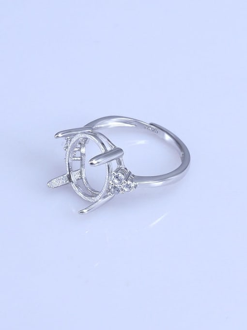 Supply 925 Sterling Silver 18K White Gold Plated Geometric Ring Setting Stone size: 5*7 6*8 7*9 8*10 9*11 10*12 11*13 12*16 13* 1