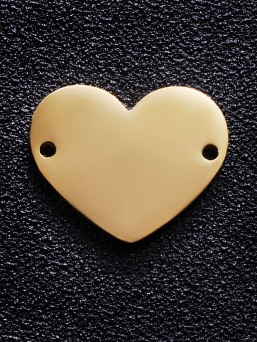 golden Stainless steel Heart Charm Height : 17 mm , Width: 20 mm